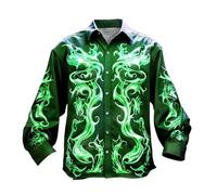 HELLORSOON Glitzerhemd Herren Button-Down 80er Jahre Outfit Herren Knopfleiste Freizeithemden Langarmshirt Disco Kostüm Nachtclub Top Discokugel Nachtklub Musikfestival Outfits Glitzer Hemden
