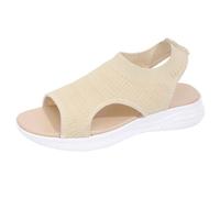 HELLORSOON Orthopädische Schuhe Damen Mesh Sandalen Sommer Bequeme Fischmaul Leichte Damenschuhe Plateau Offene Schuhe Sport Slingback Weite Sandaletten Weiche Sohle Sommerschuhe Gr. 35-43