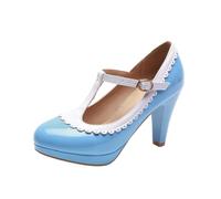 HELLORSOON Pumps Damen Elegant Bequem Oktoberfest Dirndl Schuhe mit Blockabsatz Pumps Blockabsatz Rockabilly Sommer Hohe Schuhe für Büro Business Hohe Absatzschuhe Elegant Bequem Damenschuhe
