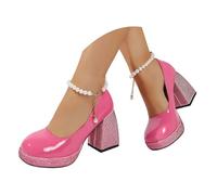HELLORSOON Pumps Damen Elegant Bequem Trachten Dirndl Elegant Chunky Absatzschuhe mit hohem Blockabsatz Party-Schuhe rutschfest Weite H Hochzeitsschuhe Dirndlschuhe Mary Jane Absatz