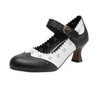 HELLORSOON Pumps Damen Elegant Bequem Trachten Dirndl Elegant Chunky Absatzschuhe mit hohem Blockabsatz Party-Schuhe rutschfest Weite H Hochzeitsschuhe Dirndlschuhe Mary Jane Absatz