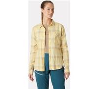 Helly Hansen W Lokka Flannel LS SHT yellow cream box stripe pl (367) S
