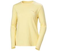Helly Hansen Damen F2F W Langarm-T-Shirt aus Bio-Baumwolle, Gelb/Cremefarben, Größe XL