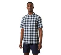 Helly Hansen Kurzärmeliges Herrenhemd mit Knopfleiste, 595 Navy Gingha, Mittel