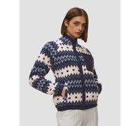 Helly Hansen W Imperial Printed Pile Snap Isoliertes Damen-sweatshirt 63373-597 Weiß;Print;Dunkelblau S