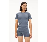 ARMEDANGELS HELMAAR RIB - Männer Fitted T-Shirt - blau XXL blue stone