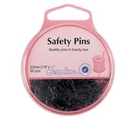 Helmine Sicherheitsnadeln, 23 mm, Schwarz, 50 Stück