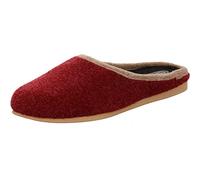 Helmut Trunte Damen Filz Hausschuh Pantoffeln in Rot mit Poro Sohle - Qualität aus dem Erzgebirge. rot Gr. 42