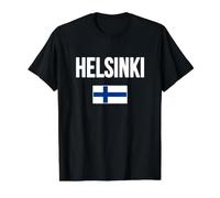Helsinki Finnische Flagge Finnland Suomi Preisgünstiges Grafik-T-Shirt, Herren, Schwarz, XL