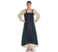 HEMAD Damen Wikinger Über-Kleid Mittelalter Wolfilz L/XL grün-blau