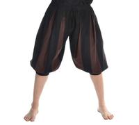 HEMAD Herren Landsknecht-Hose kurz Mittelalter Bundhose 100% Baumwolle Modell: Morold, Schwarz-Braun L/XL