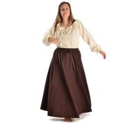 HEMAD Mittelalter Damen-Rock weiter Tallienrock 100% Baumwolle Modell: Duzabel, Braun, XXL-3XL