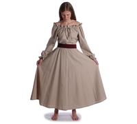 HEMAD Mittelalter Damen-Rock weiter Tallienrock 100% Baumwolle Modell: Duzabel, Hanffarben, XXL-3XL