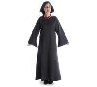 HEMAD Mittelalter-Kleid Trompetenärmel 100% Baumwolle Modell: Sigune, Schwarz S