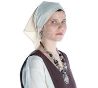 HEMAD Mittelalter Kopftuch Laudamie aus Baumwolle Beige Gewandung LARP
