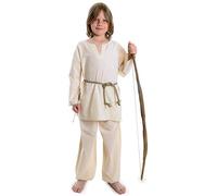 HEMAD Mittelalter-Tunika- Kinder-Tunika Rittertunika Baumwolle, Beige, Large / X-Large