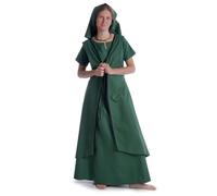HEMAD Mittelalter Über-Kleid Surkot Mantel Weste 100% Baumwolle Modell: Liaze, Grün