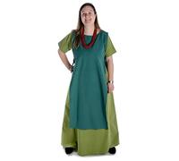 HEMAD Mittelalter Überkleid (Trägerkleid) 100% Baumwolle Modell: Hrotsvit, Grün L-XL