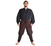 HEMAD Wikinger-Hose Piratenhose Mittelalter Modell: Loki, braun XXL-3XL