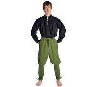 HEMAD Wikinger-Hose Piratenhose Mittelalter Modell: Loki, grün XXL-3XL