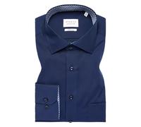 Langarmhemd ETERNA "MODERN FIT", Herren, Gr. 45, Normalgrößen, blau (navy), Popeline, 100% cotton, tailliert, Langarm Manschette, Hemden, NON IRON (bügelfrei) (63162752-45) navy