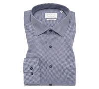 ETERNA Comfort Fit Hemd Langarm New Kent Kragen Muster blau Größe 41