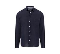 Hemd aus Leinen mit Button-Down-Kragen und Brusttasche navy / 4XL
