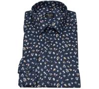 Hemd - Body Fit - Kentkragen - Muster - dunkelblau Marvelis