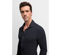 Businesshemd CINQUE, Herren, Gr. M, N-Gr, dunkelblau, Jersey, Obermaterial: 100% Baumwolle, unifarben, regular fit normal, Rundhals, 1-Knopf-Manschette, Hemden Businesshemd, Jersey Qualität, Regular F