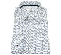 Hemd - Comfort Fit - Kreise - blau / grün - extra langer 68cm Arm Eterna