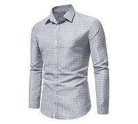 Hemd Herren Langarm Business Hemden Regular Fit Freizeithemd Männer Mordern Hochzeit Hemd mit Tasche MäNner Hemd Hemd Schwarz Herren Slim Fit Button Down Herren Hemd Dunkelblau Mit WeißEn Punkten