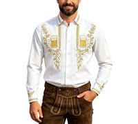 Hemd Herren Langarm, Festliches Hemd für Bierfeste mit Knopfleiste für Feierlichkeiten