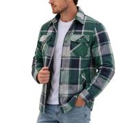 Hemd Herren Langarm Flanellhemd Leichte Hemdjacke Zwei Brusttasche Baumwoll | Kariertes Langarmhemd Holzfällerhemd Freizeithemd Flannel Shirt Overshirt Herbst Winter Männer Hemden,Regular Fit,M-4XL