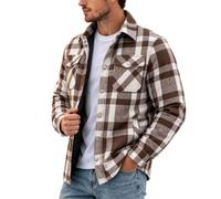 Hemd Herren Langarm Flanellhemd Leichte Hemdjacke Zwei Brusttasche Baumwoll | Kariertes Langarmhemd Holzfällerhemd Freizeithemd Flannel Shirt Overshirt Herbst Winter Männer Hemden,Regular Fit,M-4XL