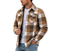 Hemd Herren Langarm Flanellhemd Leichte Hemdjacke Zwei Brusttasche Baumwoll | Kariertes Langarmhemd Holzfällerhemd Freizeithemd Flannel Shirt Overshirt Herbst Winter Männer Hemden,Regular Fit,M-4XL