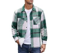 Hemd Herren Langarm Flanellhemd Leichte Hemdjacke Zwei Brusttasche Baumwoll | Kariertes Langarmhemd Holzfällerhemd Freizeithemd Flannel Shirt Overshirt Herbst Winter Männer Hemden,Regular Fit,M-4XL