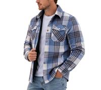 Hemd Herren Langarm Flanellhemd Leichte Hemdjacke Zwei Brusttasche Baumwoll | Kariertes Langarmhemd Holzfällerhemd Freizeithemd Flannel Shirt Overshirt Herbst Winter Männer Hemden,Regular Fit,M-4XL
