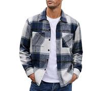 Hemd Herren Langarm Flanellhemd Leichte Hemdjacke Zwei Brusttasche Baumwoll | Kariertes Langarmhemd Holzfällerhemd Freizeithemd Flannel Shirt Overshirt Herbst Winter Männer Hemden,Regular Fit,M-4XL