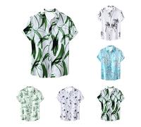 Hemd Herren Sommer Druck Funky Hawaiihemd Kurzarm Männer Hemden Kurzarm Herren Hemden Freizeithemden Businesshemd Stretch Freizeithemd Strand Beilaufig Hawaii Hemd für Strandurlaub