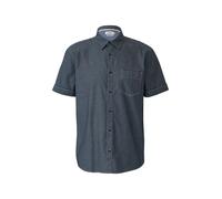 s.Oliver Hemd Regular Fit – Strukturiert, Kurzarm, Kontrastnähte – Blau L