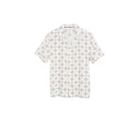 s.Oliver Hemd Resort Fit Strukturiertes Baumwollhemd mit All-over-Print Braun/Creme Größe M