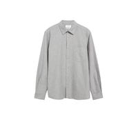 Langarmhemd S.OLIVER, Herren, Gr. M, N-Gr, grau (braun), Web, Obermaterial: 100% Baumwolle, unifarben, normal hüftbedeckend, Rundhals, Hemden, mit Brusttasche und Knopfleiste (30742817-M) braun