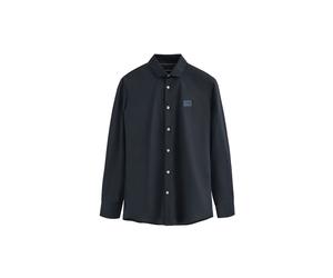 Hemd marineblau im Slim Fit mit italienischem Kragen und Polo Club-Logo M