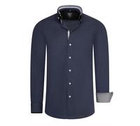 Langarmhemd RUSTY NEAL, Herren, Gr. XL, EURO-Größen, grau (anthrazit), 97% Baumwolle, 3% Elasthan, unifarben, Hemden, mit aufwendigen Knopf-Design (39692544-XL) anthrazit