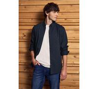 Langarmhemd STREET ONE MEN, Herren, Gr. XL44, US-Größen, blau (night blau), Web, 100% Baumwolle, gemustert, normal normal, V-Ausschnitt, Bündchen, Hemden, aus reiner Baumwolle (58645212-XL) night blau