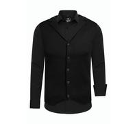 Langarmhemd RUSTY NEAL, Herren, Gr. XXXL, EURO-Größen, schwarz, 60% Baumwolle, 37% Polyester, 3% Elasthan, mehrfarbig, casual, Langarm, Hemden, inklusive Langarmhemd und Weste (91085528-XXXL) schwarz