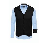 Langarmhemd RUSTY NEAL, Herren, Gr. 4XL, EURO-Größen, blau (hellblau), 60% Baumwolle, 37% Polyester, 3% Elasthan, mehrfarbig, Hemden, inklusive Langarmhemd und Weste (12165436-4XL) hellblau