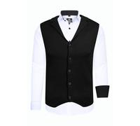 Langarmhemd RUSTY NEAL, Herren, Gr. 5XL, EURO-Größen, schwarz-weiß (weiß, schwarz), 60% Baumwolle, 37% Polyester, 3% Elasthan, mehrfarbig, casual, Langarm, Hemden, inklusive Langarmhemd und Weste (618