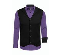 Langarmhemd RUSTY NEAL, Herren, Gr. L, EURO-Größen, lila, 60% Baumwolle, 37% Polyester, 3% Elasthan, mehrfarbig, casual, Langarm, Hemden, inklusive Langarmhemd und Weste (52515838-L) lila