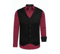 Langarmhemd RUSTY NEAL, Herren, Gr. S, EURO-Größen, rot (bordeaux), 60% Baumwolle, 37% Polyester, 3% Elasthan, mehrfarbig, Hemden, inklusive Langarmhemd und Weste (98616405-S) bordeaux